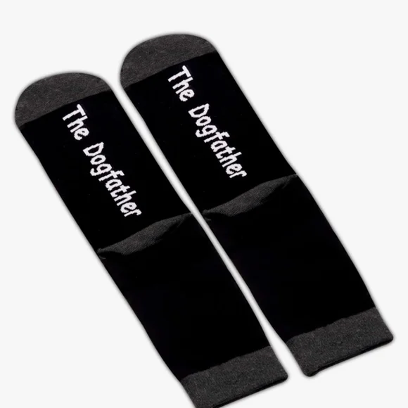 🆕️ "Dogfather" Socks - Black With Grey - Fits All! - Picture 7 of 10